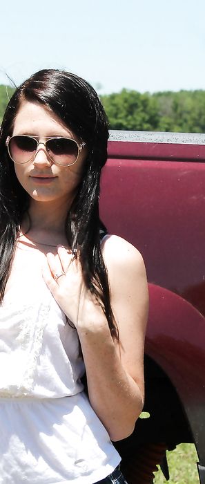 Freckles 18 Stripping Naked By Her Truck
