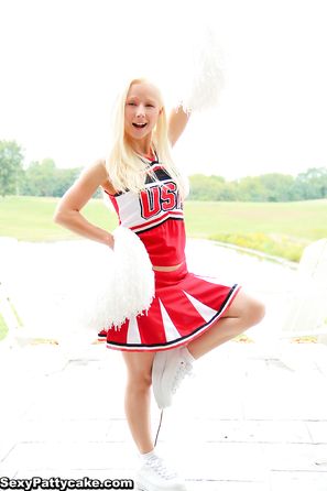 Sexy Pattycake Backyard Cheerleader Stripping