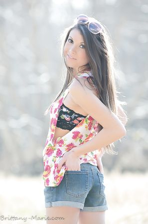 Brittany Marie Cute Black Thong Outdoor Flasher