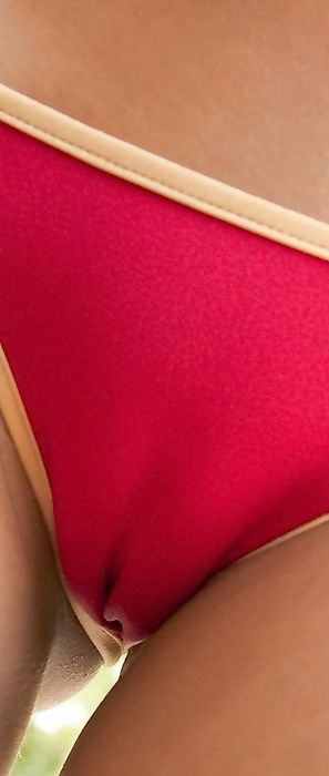 Destiny Moody Girl Next Door Red Bikini Backyard