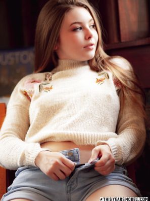 Lana Lea Sweater This Years Model Denim Shorts And High Socks