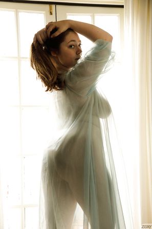 Rose Fessenden Instant Oatmeal Zishy BBW Cutie Sheer Robe In The Kitchen