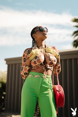 Nyla Womens Intuition Playboy Busty Ebony Beauty With Hairy Pussy