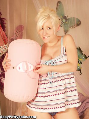 Sexy Pattycake Riding A Pink Pillow