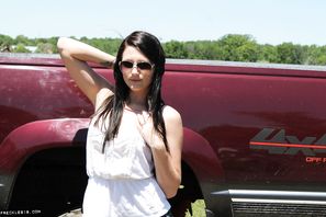Freckles 18 Stripping Naked By Her Truck