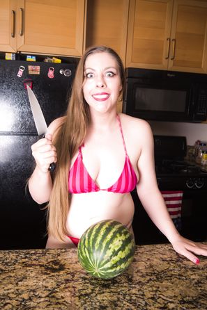 Lana Del Lust Wet Wild Watermelon Sexy Blonde Eating Fruit